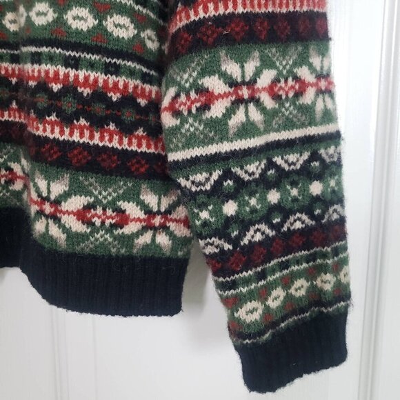 Newton Trading Co Wool Cardigan Fair Isle Knit Sweater Full Zip Womens Sz Medium - Picture 5 of 9